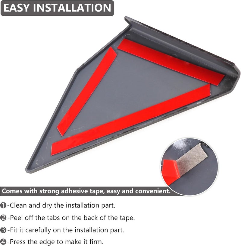 RERPRO Rear Window Triangle Cover Trim Compatible with 2021 2022 2023 2024 2025 Ford Bronco 4 Door Accessories Exterior Decoration Trims Kit Protection Decor Covers, 1 Pair Carbon Black - Image 5